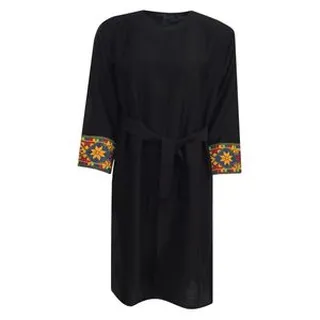 مانتو زنانه مدل بابوس و نپالی تافته tm-2713 رنگ مشکی