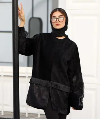 مانتو مخمل گیپوردار M311391