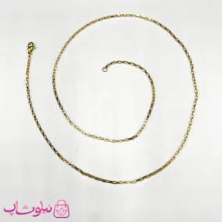 زنجیر استیل مردانه مدل آجری طلایی 60 سانت عرض 2 میل کد 298