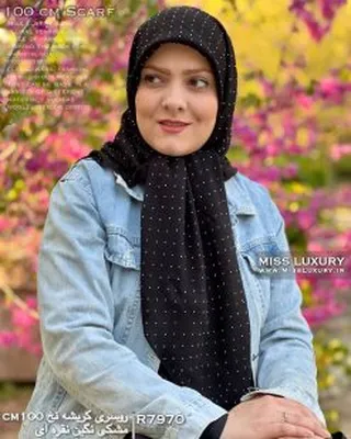 روسری مجلسی کرپ کریشه درختی R7970
