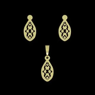 نیم ست طلا 18 عیار زنانه مدوپد مدل اشک اسلیمی کد NA10262