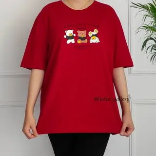 تیشرت سایز بزرگ زنانه طرح THREE BEAR