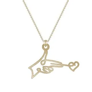 گردنبند نقره زنانه ژابیز مدل لاین آرت عشق