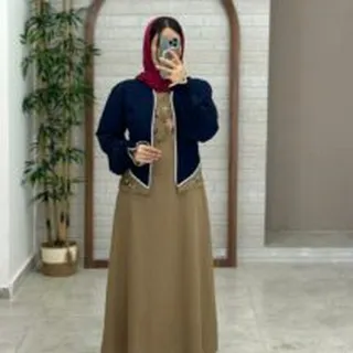 کت و سارافون برکه نسکافه ای سورمه ای