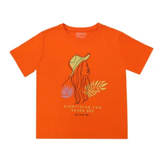 تی شرت آستین کوتاه زنانه هلکاپاژ مدل دختر جذاب