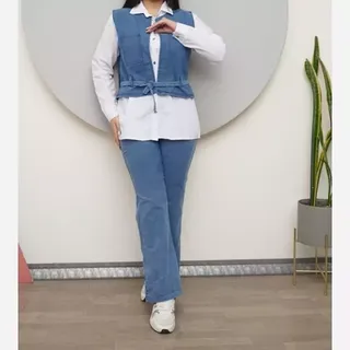 سه تیکه زنانه شومیز وجلیقه و شلوار عیدانه