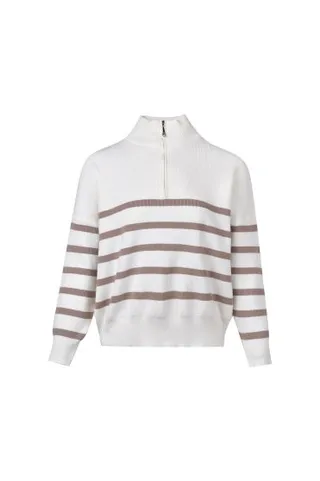 بافت نیم زیپ راه راه زنانه