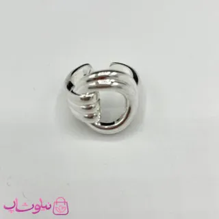 انگشتر زنانه طرح سه لاین حلقه آبکاری نقره کد 150
