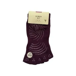 جوراب ورزشی زنانه مدل پیلاتس نیم انگشتی رنگ بنفش