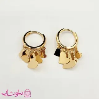گوشواره آویزدار حلقه ای زنانه ژوپینگ مدل قلب کد 1891