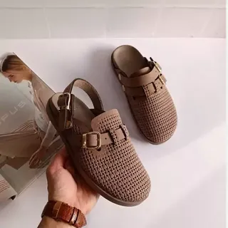صندل زنانه صندل دوحالته زنانه اسلیپر زنانه صندل حصیری اسلیپر حصیری 
