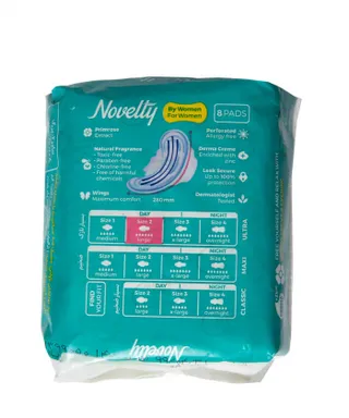 نوار بهداشتی مشبک و بسیار نازک ناولتی Novelty سایز 2 بسته 8 عددی