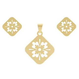 نیم ست طلا 18 عیار زنانه نیکان گلد مدل MK M99