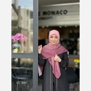 روسری نخی طرح طیفی پله ای رنگ عنابی (کد03)