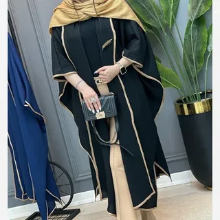 مانتو عبایی مدل فتانه جنس کراش آیوا با کیفیت