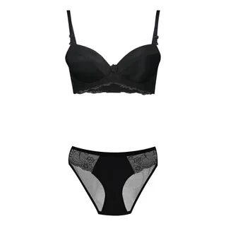 ست شورت و سوتین زنانه زیسا مدل 4854 رنگ مشکی