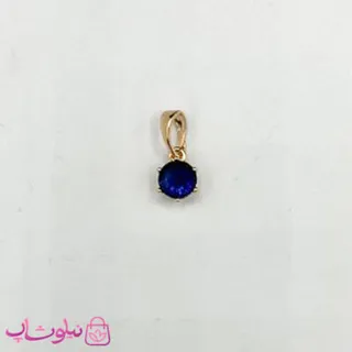 آویز گردنبند زنانه ژوپینگ طرح تک نگین سرمه ای مینیمال 9 میل کد 991