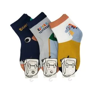 جوراب ساق بلند پسرانه مدل دایناسور کد 4- 05081 بسته 3 عددی