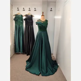 ماکسی مجلسی ماتیسا جنس ساتن و فلوک مخمل