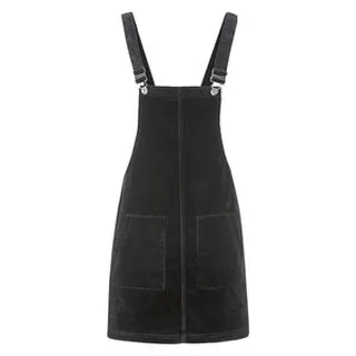 سارافون ساده زنانه اسمارا با رنگ مشکی و تنخور معمولی، مدل مخمل کبریتی کد PAL65