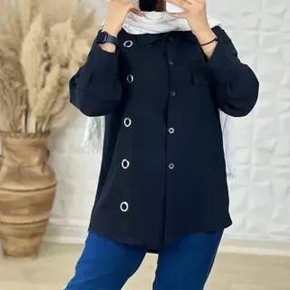 شومیز مانتویی راحیل جنس ابروبادی درجه یک