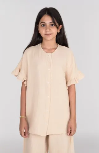 شومیز وال دولایه آستین کوتاه (ست با کد 10676)