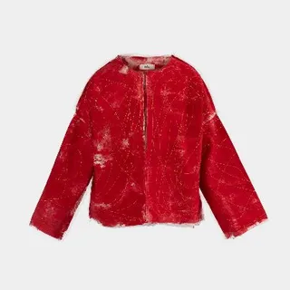 کت نخ پنبه عروس گلی قرمز