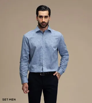 پیراهن مردانه لینن آستین بلند