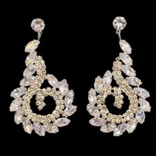 گوشواره میخیزنانه مدل نگینی ژورنالی مجلسی