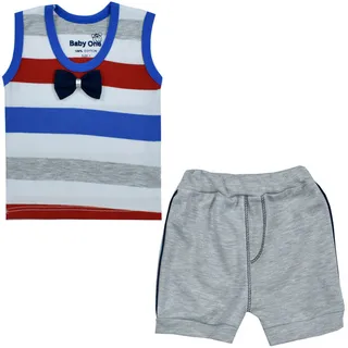 ست تاپ و شلوارک نوزادی بی بی وان مدل راه پهن