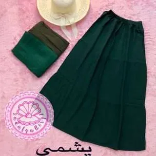 دامن نخی طبقه ای بلند در رنگبندی