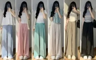 شلوار پارچه اسلش نیم بگ کد 417626