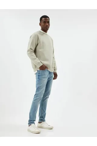 Kotonشلوار جین زنانه آبی روشن 5wam40002nd Slim Fit Jeans - Brad Jean