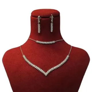 نیم ست نقره زنانه مدل RZZDEH-021