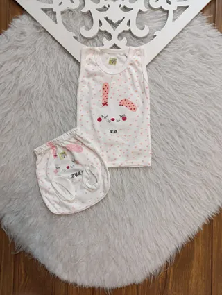 رکابی و شورت نوزادی سایز 1 تا ۶ طرح چشمک