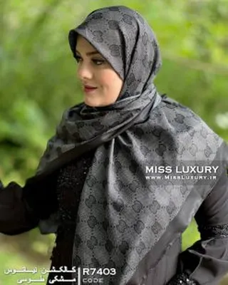 روسری ابریشم توییل مجلسی R7403