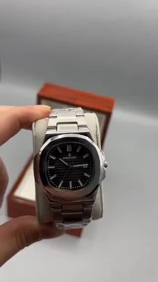 ساعت مچی کلاسیک مردانهAUDEMARS PIGUET نقره ای صفحه مشکی