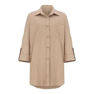 مانتو زنانه السانا مدل توسکا کد 219208 رنگ کرم