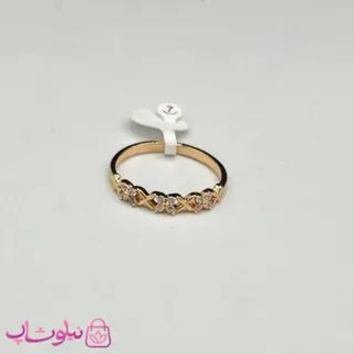 انگشتر زنانه ژوپینگ طلایی نگین سفید کد 1191