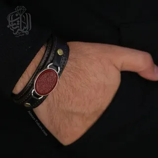دستبند مردانه عقیق سرخ کد 2405