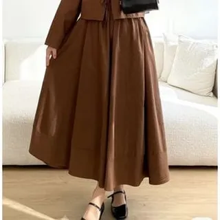 دامن لینن قهوه ای