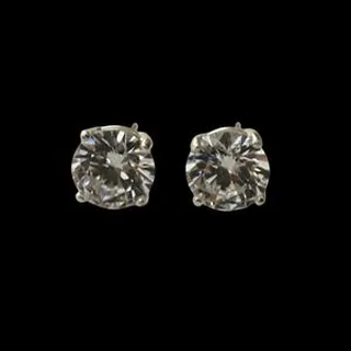 گوشواره نقره زنانه مدل نگین دار کد 002