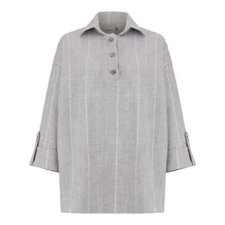 مانتو زنانه السانا مدل آلنام کد 224503 رنگ طوسی