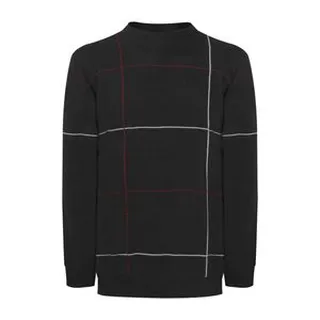 پلیور مردانه مدل یقه گرد خط دار رنگ مشکی