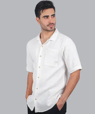 پیراهن یقه انگلیسی مردانه کنفی 0854