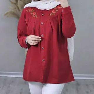 مانتو گلدوزی شده الیاف طبیعی در ده رنگ