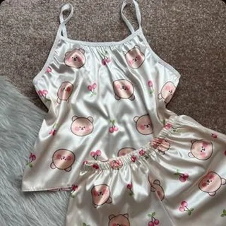 ست تاپ و شلوارک ساتن