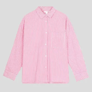 شومیز پپلین پینک استرایپ اچ اند ام