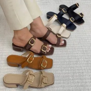 صندل پاشنه دار زنانه دوسگک ساده