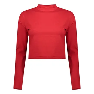 کراپ‌ تی‌شرت آستین بلند زنانه کانتکس مدل 200 رنگ ق...